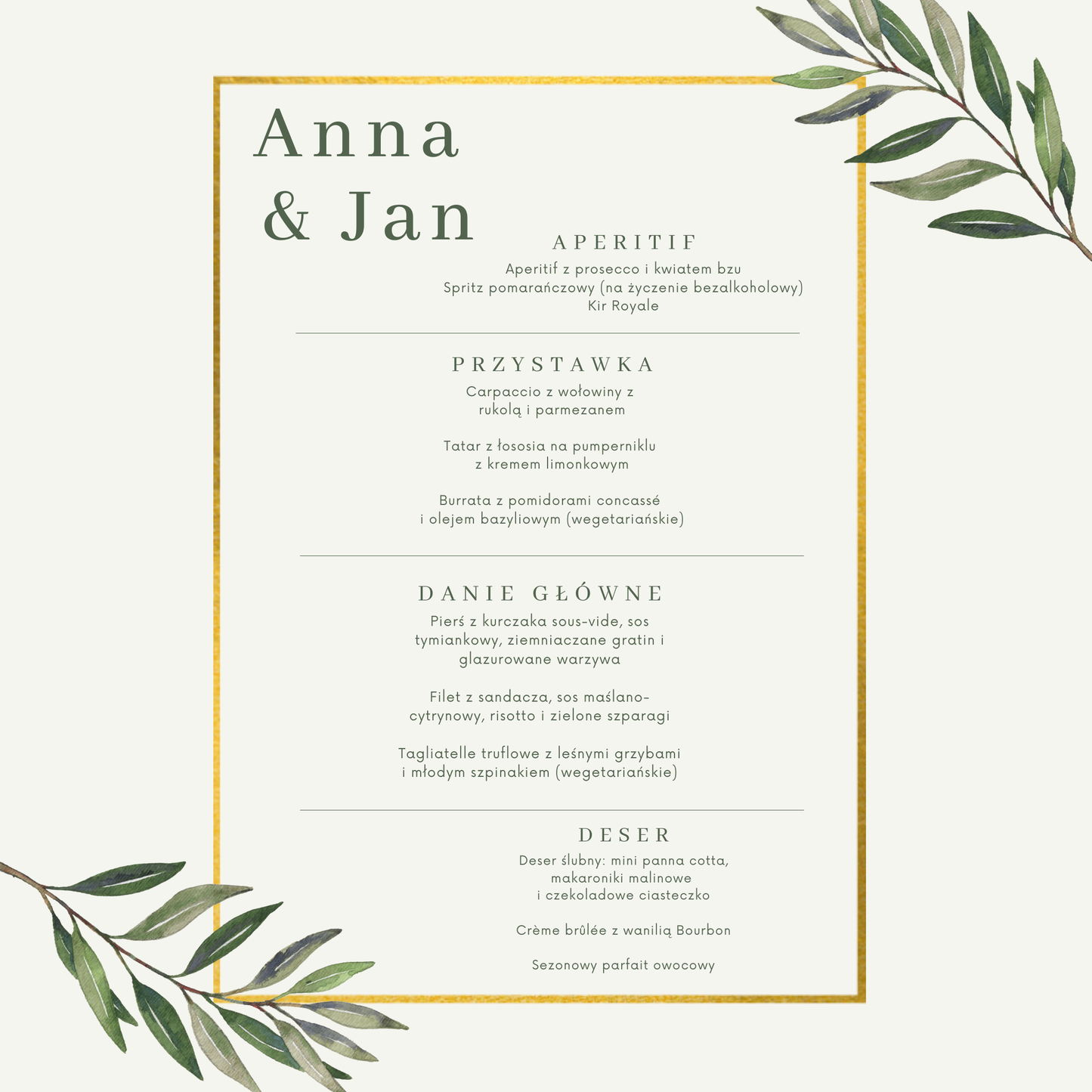 Karty menu & karty napojów – personalizowane
